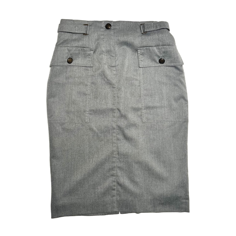 Zara Basic Gray Pencil Skirt with Belt Loops and Pockets